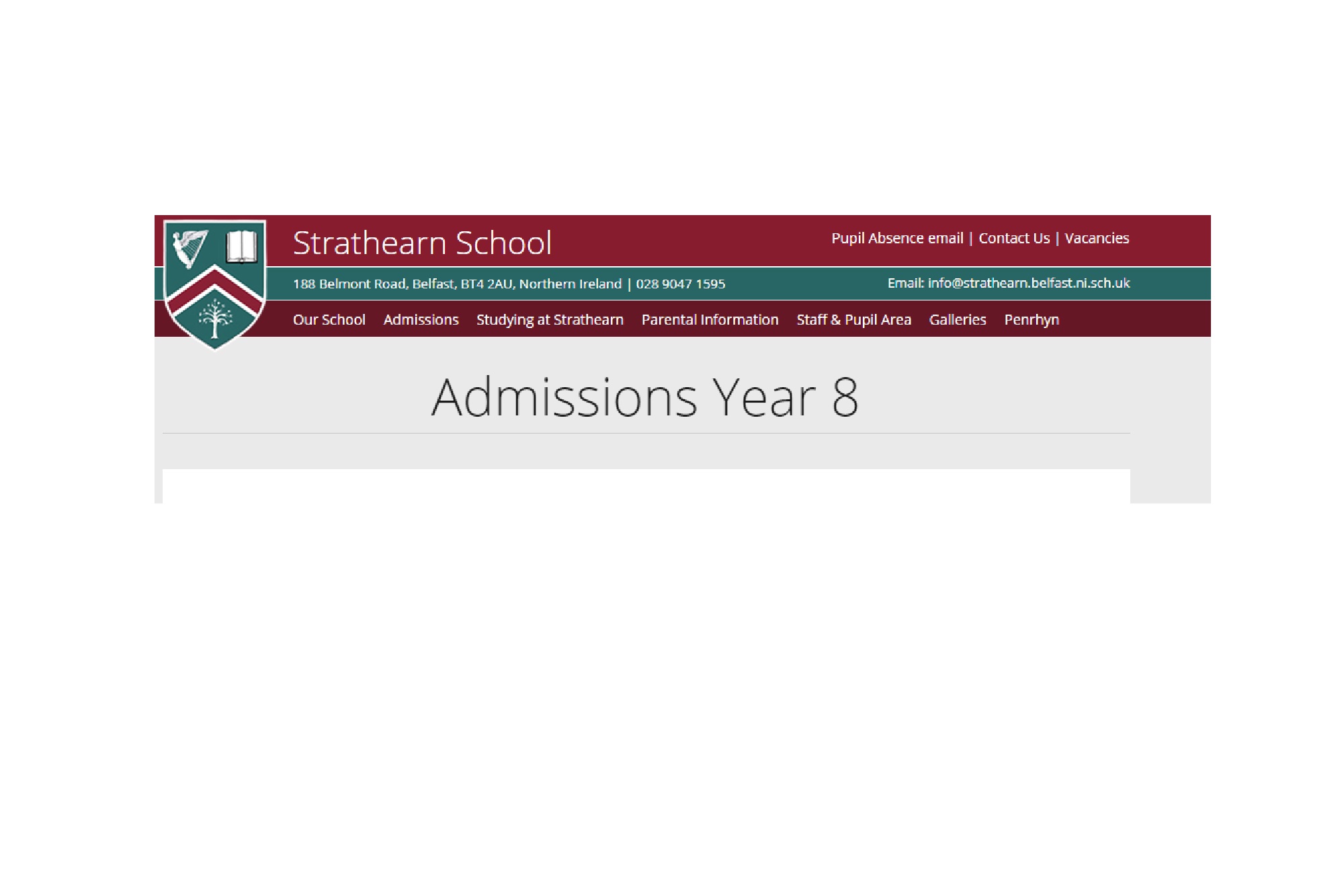 Year 8 Admissions